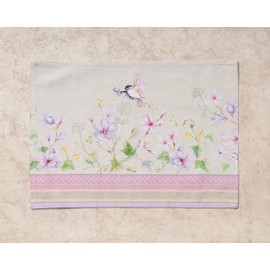 Maison d' Hermine Placemats 100% Cotton Set of 4 (33cm x 48cm) Dinner Placemat, Decorative Washable Easter Cloth Placemat for Dining, Buffet Parties & Camping, Magnolia Mornings - Spring/Summer