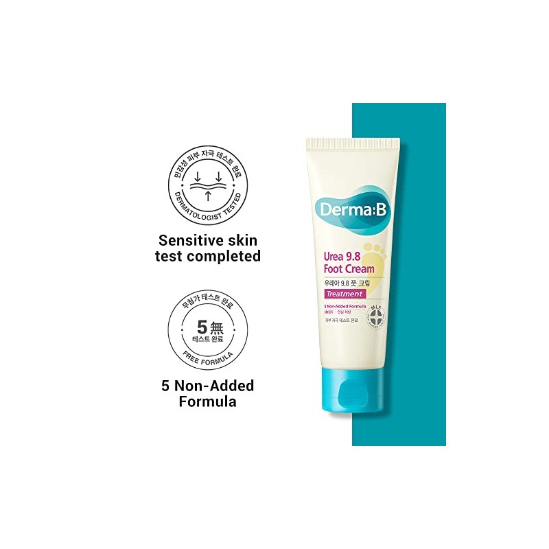 Derma B Urea 9.8% crema de pies, suavizante con manteca