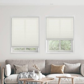 12BOTTLE Cordless 1" Light Filtering Cellular Shades, 20" W x 42" H, Cream,Shades for Indoor Windows, Shades for Bedroom, Living Room by REGAL ESTATE