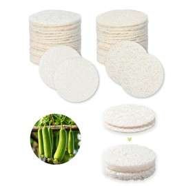 Waaqkid 50PCS Natural Loofah Sponge Pads for Washing Face, Exfoliating Scrub Face Pads for Makeup & Dead Skin Masks Removal (2.17 Inch)