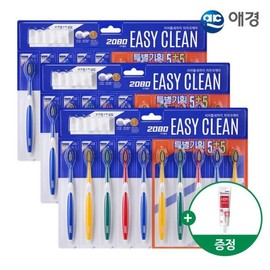 2080 Easy Clean Ultra-Fine Bristle Toothbrush 5+5 Pack x 3 Packs + 50g Toothpaste Provided / 2080 이지클린 초미세모 칫솔 5+5입 X 3개+치약 50g 제공