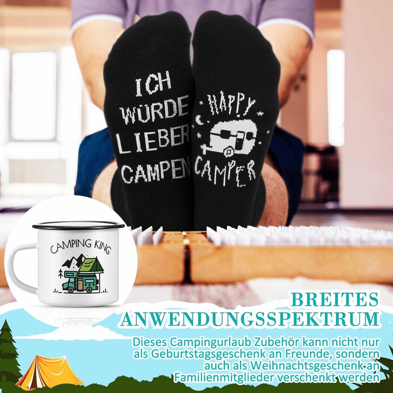 Perthlin 2 Pieces Camping Gift Men 1 Camping King Enamel