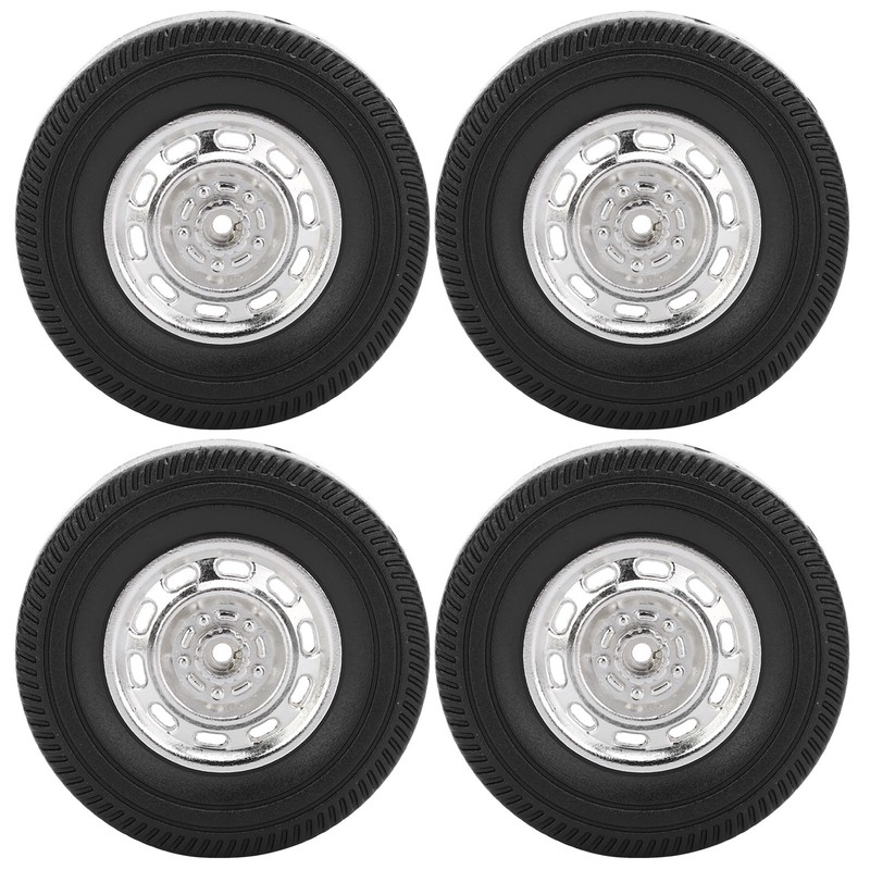 4Pcs Metal Drifting Rubber Wheel Tire Replacement Accessory for WPL