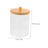 LABRIMP Cotton Swab Containers Bamboo Lid Box Storage Case for