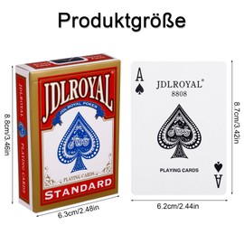 Partideal 4 x 56 Cards Playing Cards, Poker Cards, Playing Cards, Waterproof Poker Cards with 2 Corner Signs, Card Game for Party (Red + Blue)