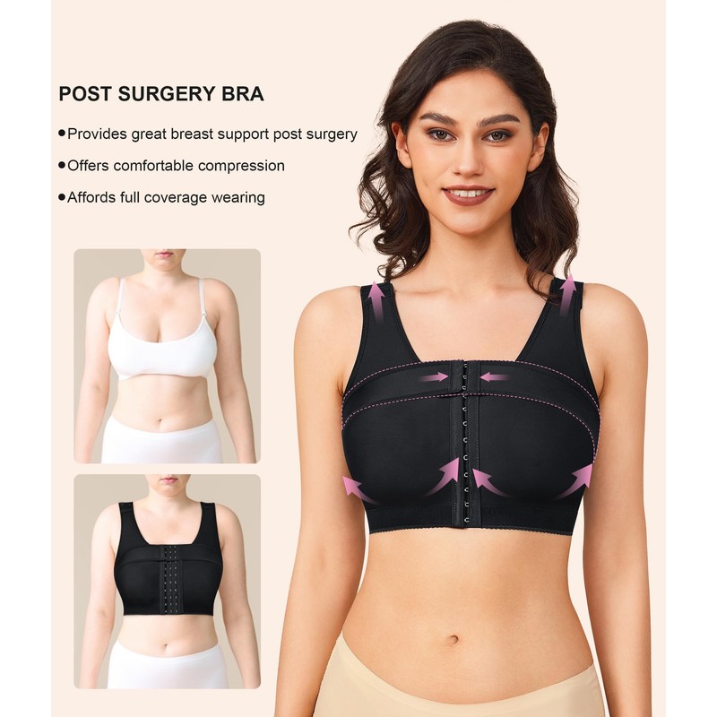 BRABIC Women's Front Closure Bra Post-Surgery Posture Corrector Shaper Tops