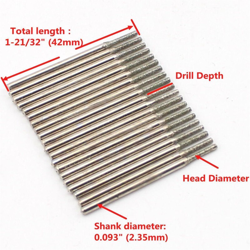 ILOVETOOL 1.5mm Diamond Drill Bits for Stone Jewelry Tools Sea