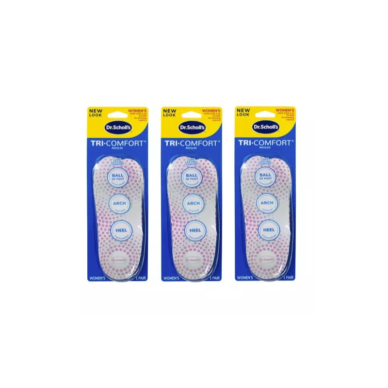 3 Pack Dr Scholl's Tri Comfort Insoles for Women Size