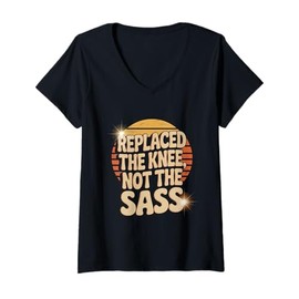 Womens Funny Knee Replacement Recovery Accessories V-Neck T-Shirt