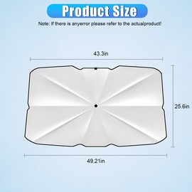 UHANBUT Car Windshield Sunshade Umbrella, Foldable Reflective Vehicle Front Window Sun Protector for Blocks UV Rays, Auto Interior Cooling Cover Camping Accessory for Compact and Hatchbacks (Small)