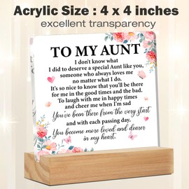 Best Aunt Ever Gifts - Acrylic Desk Plaque Sign 4 x 4 Inches for Christmas or Birthday