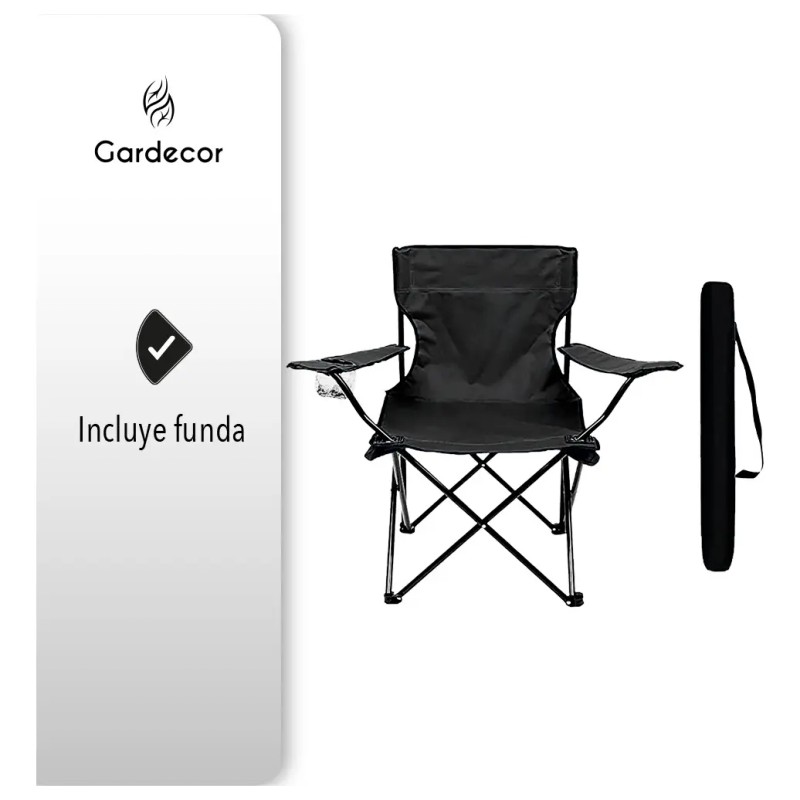 Silla Plegable Playa Camping Incluye Funda Y Portavaso
