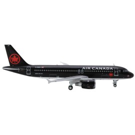 Airbus A320 Commercial Aircraft Diecast Model DCD 1/400 Scale Black GeminiJets Resin Material Features 'Air Canada' (C-FNVV) DC