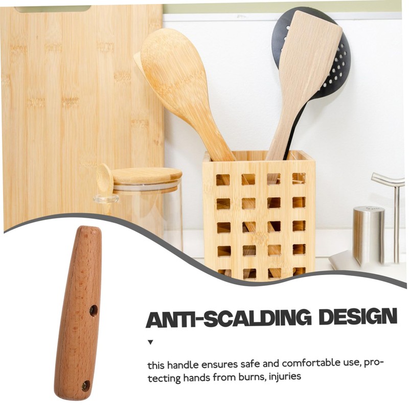 Ciieeo 1 Set Wooden Turner Handle Replacement Scalding Design for