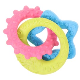WOONEKY Three-Ring Ring Dogs Teething Dog Saucer Small Chew Puppy Pet Puppy