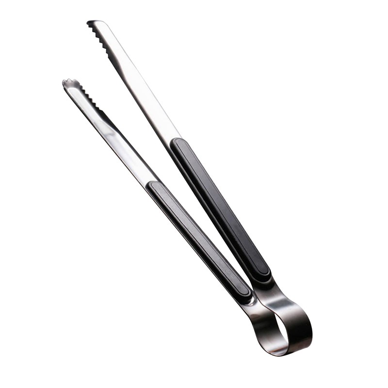 Barbecue Tongs Teeth Kitchen Cooking Tongs 25.5cm Solid Stainless Steel