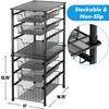 Simple Houseware 3-Tier Stackable Sliding Basket Storage Organizer Drawer for