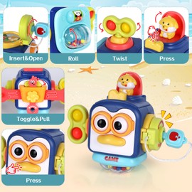 Montessori Baby Toy for Toddlers 12-18 Months: Busy Cube Travel Toys for Babies 12 18 Months, Baby Games 1-2 Year Old Toddlers Activity Cube Boys Girls Toys Gift 1 2 Year Old