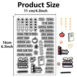 CRASPIRE Diary Journal Clear Stamps for Card Making Fruit Book Stars Words Flower Pen Rubber Pentagram Silicone Reusable Transparent Seals for DIY Scrapbooking Embossing Album Photo Craft Decor