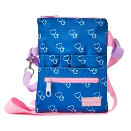 Nurse Is Love Women's Bum Bag - Belt Bag Work for Nurses | Bag Organiser Multi Compartment Ideal for Bandage Scissors, Pupil Light & Care Accessories, Navy Stethos, Modern