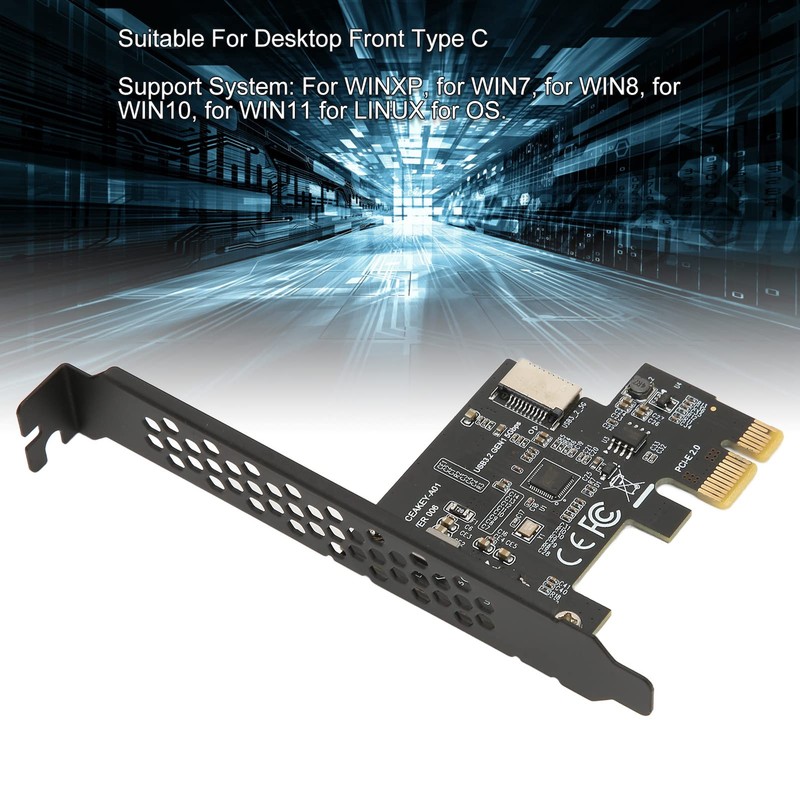 PCIE to USB 3.2 Expansion Card, High Speed Black 5Gbps