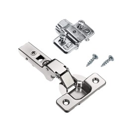 Rok Titus Kitchen Cabinet Hinge with 3mm Mounting Plate 110 Degree Frameless Euro Partial Overlay-FL3 Concealed T45S9M110 + TCCA3MMP Kit European Made (1, Partial Overlay-FL3)