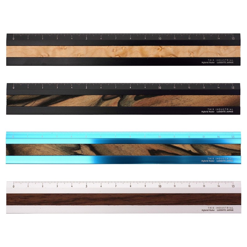 Radite LDTI-HRW-0101 Hybrid Ruler Fine Wood BK/Pale Moon Ebony