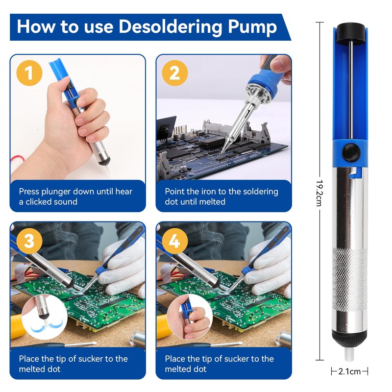 Soldering Iron Kit, 100 W LED Visible Temperature Adjustable 180-520°C