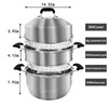 MANO Steamer Pot for Cooking 14.2 inch Steam Pots with