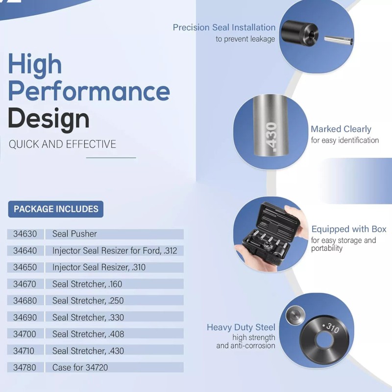 for GM 34720 Injector Seal Installer Kit 8Pcs Fit for