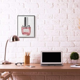 Stupell Industries Makeup Pink Red Nail Polish Silver Fashion, Design by Artist Ziwei Li Wall Art, 16 x 20, Black Framed
