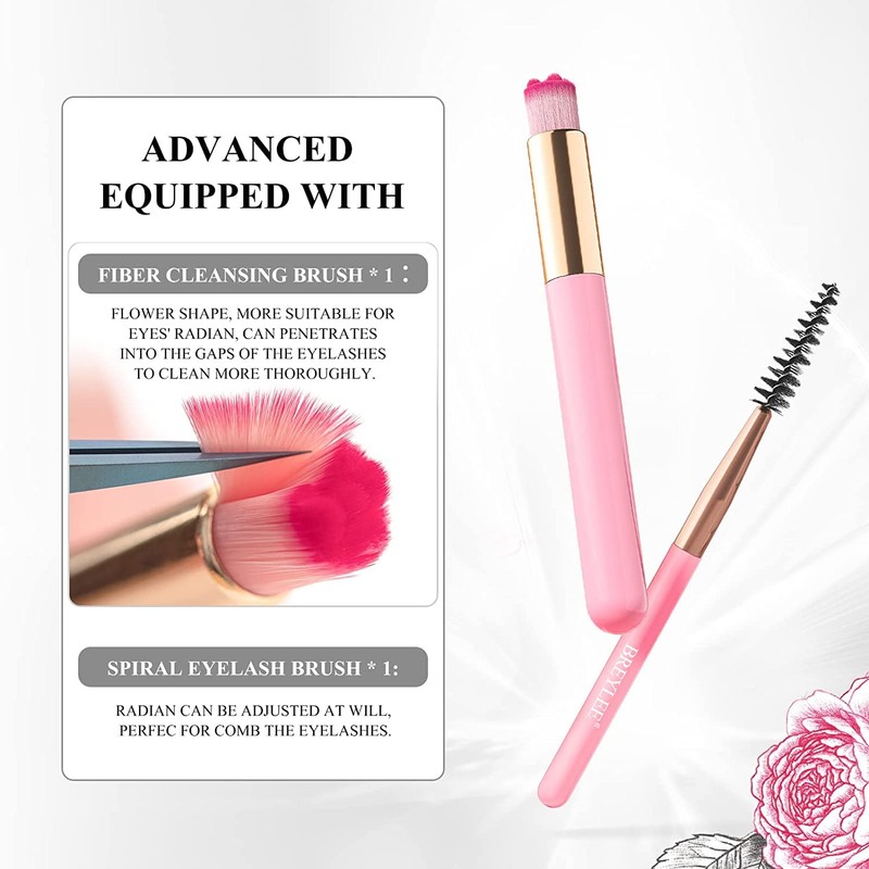 BREYLEE Lash Shampoo Kit 60ml, Rinse Bottle & 2 Brushes,
