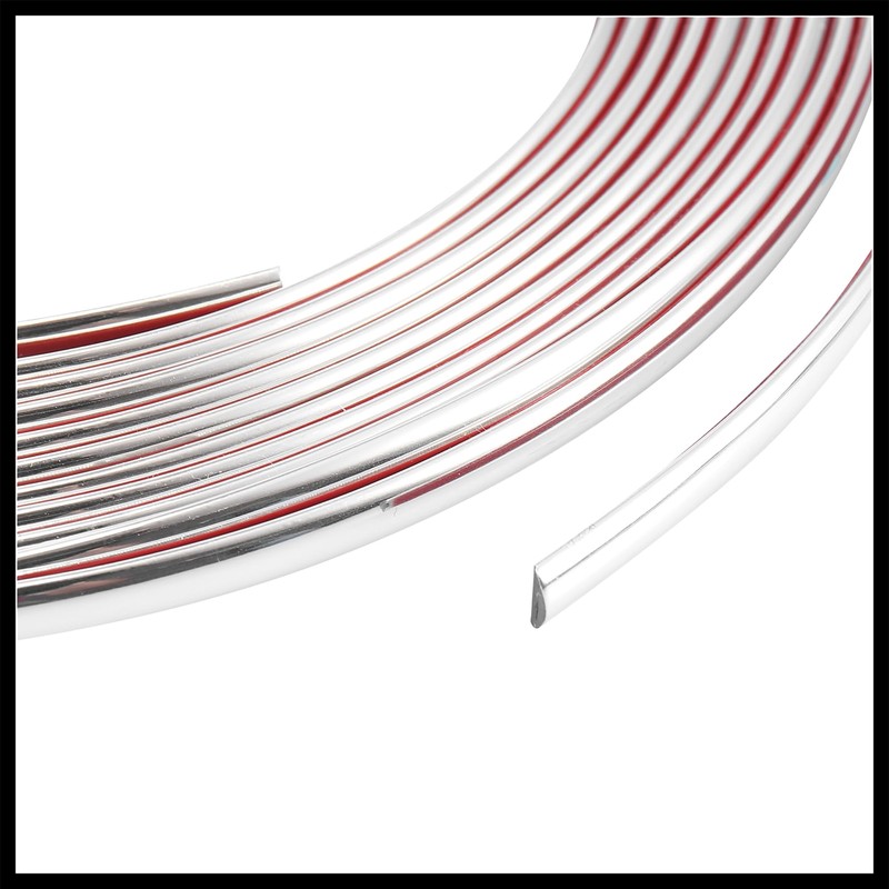 Hihaha 8mx8mm PVC Chrome Silver Tone Trim Strip for Car