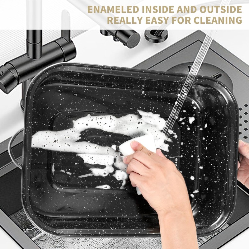 21Inch Roasting Pan, Extra Large Rectangle Roasting Pan With Rack,