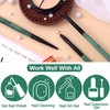 HINZIC 3PCS Nail Clean Up Brushes, Green Nail Art Polish