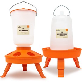 ELEOPTION Chicken Automatic Waterer Feeder, Automatic Feeder, Poultry Feed Bucket, Baiter, Chicken, Plastic, Portable, For Poultry, Chicken, Bird, Chicken, Bait, Chicken Plastic, Easy to Clean