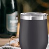 Oggi Cheers Insulated Wine Tumbler, 12-Ounce, Black (8145.3)