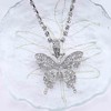 Yheakne Boho Cz Crystal Butterfly Pendant Necklace Silver Tennis Chain