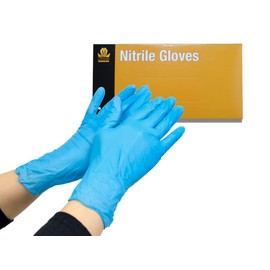 King Midas Nitrile Gloves- Box of 100, Powder Free, Latex Free (Large, Blue)