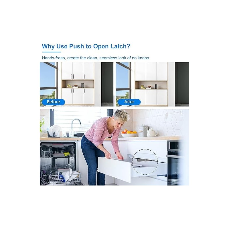 LALOCAPEYO 4 Pack Magnetic Push Latches for Cabinets Push to