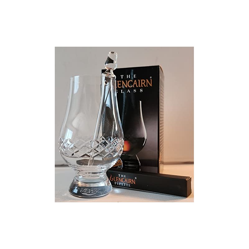 GLENCAIRN DIAMOND CUT GLASS WITH PIPETTE