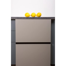 Gedotec Furniture handles made of aluminium, matt black, 1 piece door handles for cabinets for pressing on furniture edges, JEY 0127, length: 597 mm, handles for kitchen cabinets, cabinet handles,