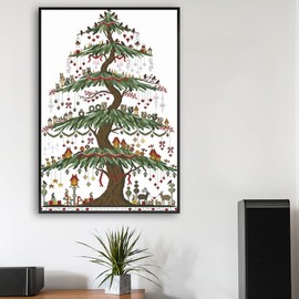 Qeerysew Cross Stitch Kits Stamped Full Range of Embroidery Starter Kits for Beginners DIY- Printed Kits Christmas Tree (2)(Printed) 14CT18.9×25.98 inches