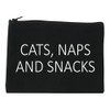 Cats Naps And Snacks Cat Lover Cosmetic Makeup Bag Black