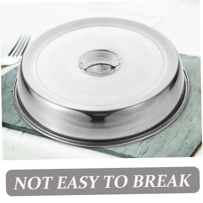 Healeved 2Pcs Stainless Steel Steak Cover, 24cm Round Griddle Dome,