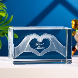 Crystal Gifts For Mum, Glass Engraved With Best Mam In Cube Figurines Crystal Gifts For Mom, Mummy, Mother, On Mothers Day Christmas Day, Keepsake, Birthday Gifts For Mam From Family Members