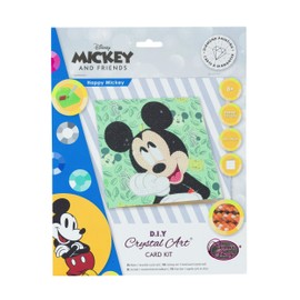 Craft Buddy Crystal Art CCK-DNY805 Happy Mickey 18 x 18 cm Crystal Art Card, Multi