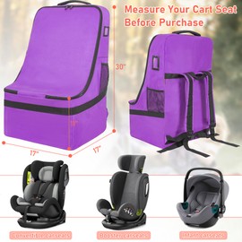 IBVIVIC Car Seat Travel Bag Heavy Duty Car Seat Bag For Airplane Gate Check Car Seat Travel Bag With Shoulder Strap，Purple