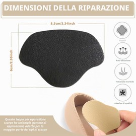 CENSIVI 3 Paia Riparazione Scarpe Patch - Riparazione Tallone Scarpe Autoadesiva Sul Tallone Scarpa Patch Riparazione del Tallone Scarpe Patch Adatto alla Maggior Parte dei Tipi di Scarpe, Nero