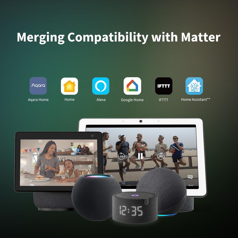 Aqara Dual Relay Module T2,Matter Over Bridge,Requires Aqara Zigbee 3.0
